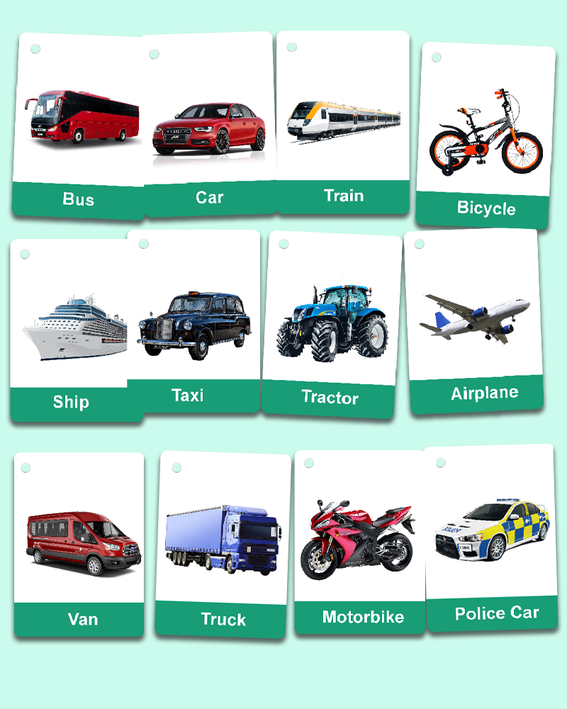 Vehicles Chart  Kids learning charts, Transportation preschool, English  lessons for kids