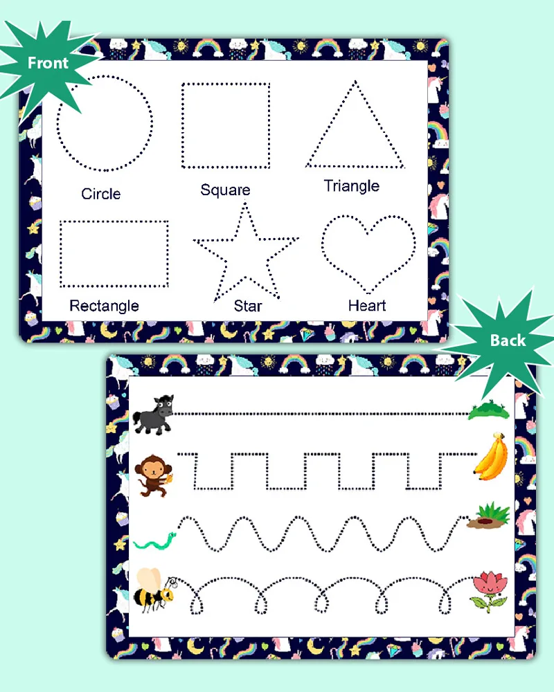 learn to write Wiggly tracing lines + Shapes Tracing Boards for preschool