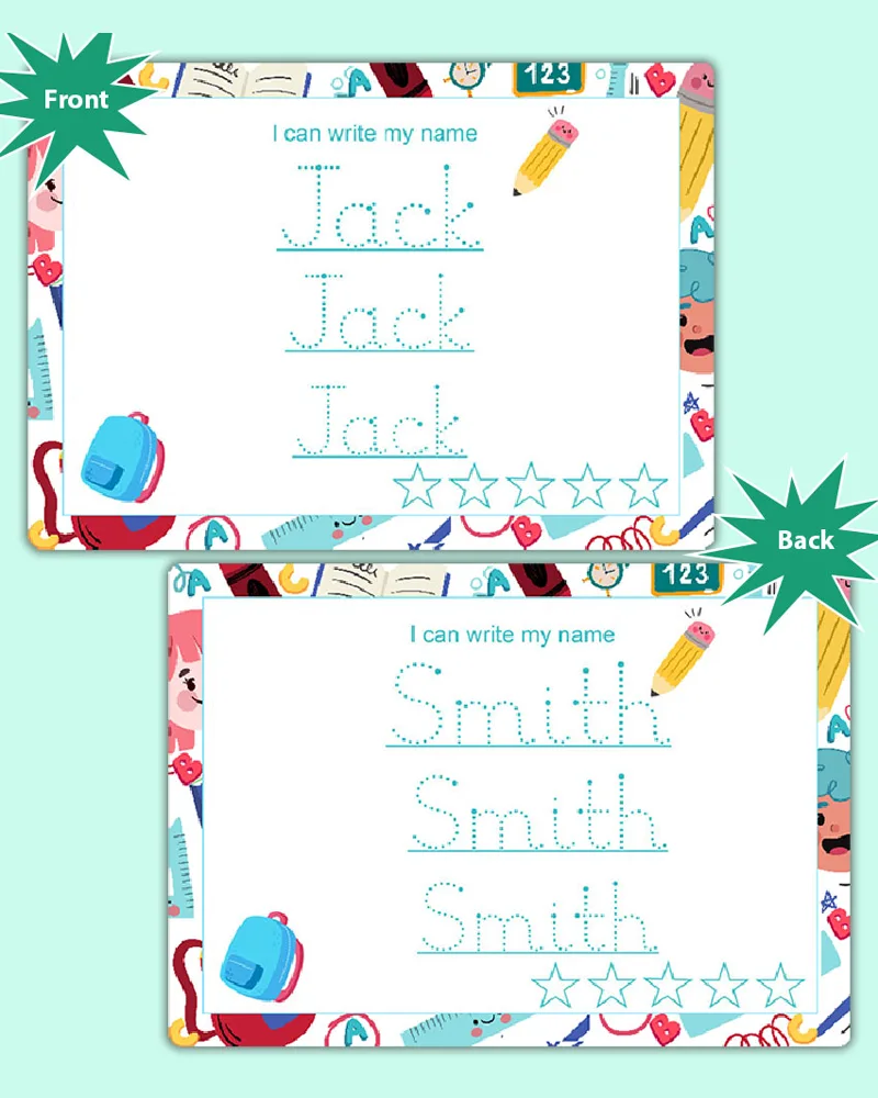 name tracing worksheets for kids